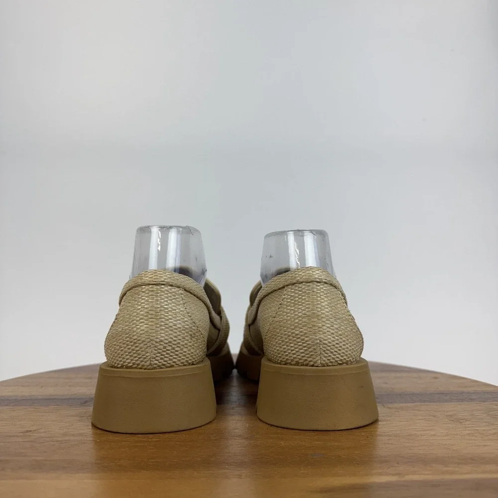 New Womens Dolce‎ Vita Ericka Beige Woven Platform Casual Loafers Size 8 M NWOB